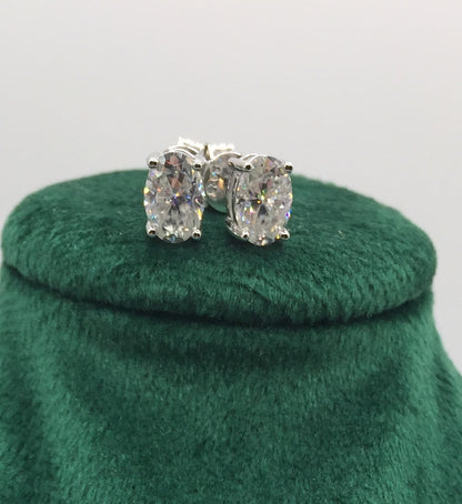 1ct Moissanite Oval Cut Necklace+Earrings Set