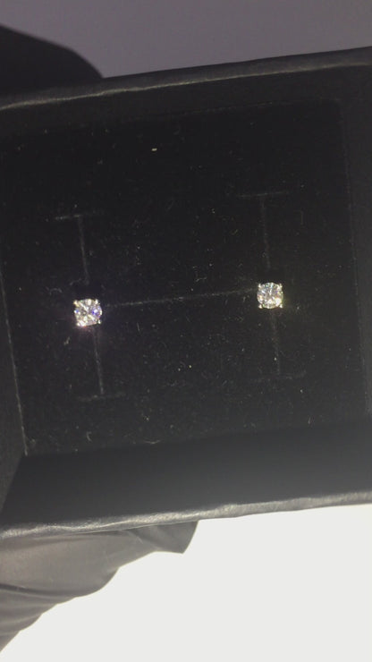 3mm Moissanite Stud Earrings (0.1ct) - Screwback