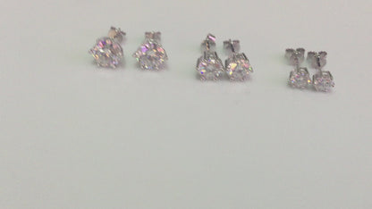 Moissanite Studs: 0.5 - 2 Cts. (Pushback, 6 Prong)