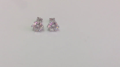 Moissanite Studs: 0.5 - 2 Cts. (Pushback, 6 Prong)