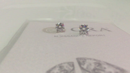 2 Carat Moissanite Stud Earrings (8mm, Screw-back)