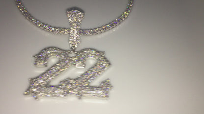 Custom Moissanite Letter/Number Pendant (Gothic Script Style - Medium size)