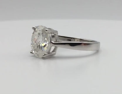 Oval Cut 2ct Solitaire Moissanite Ring