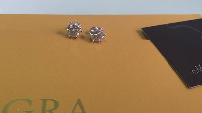 2 Ct. (8mm) Moissanite Stud Earrings