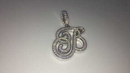 Moissanite Letter Pendant - Cursive