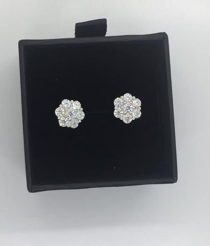 Flower Cluster Moissanite Stud Earrings - 9mm *World Series Edition*
