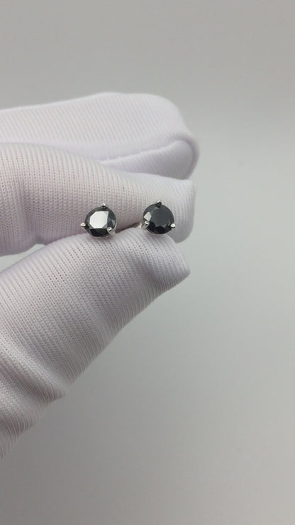 5mm Black Moissanite Stud Earrings (0.5ct)