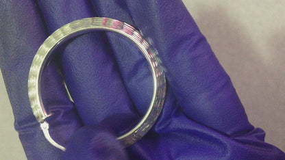 Large Diamond Cut Hoop Earrings