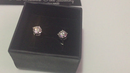 1 Ct. Moissanite Stud Earrings (Screw-back)