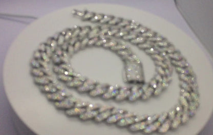 12mm Moissanite Prong Cuban Chain