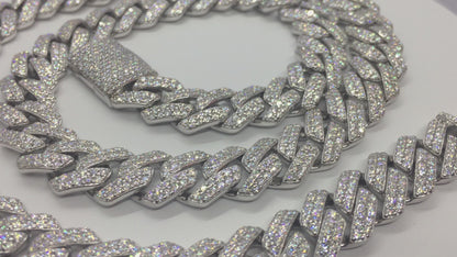 12mm Moissanite Prong Cuban Chain