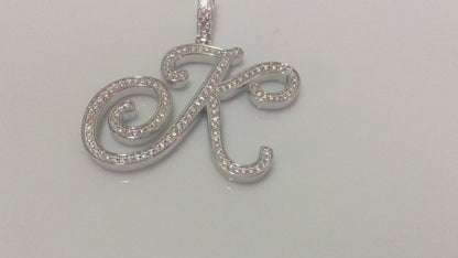 Moissanite Letter Pendant - Cursive