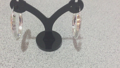 Large Diamond Cut Hoop Earrings