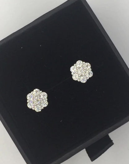 8mm Flower Cluster Moissanite Stud Earrings