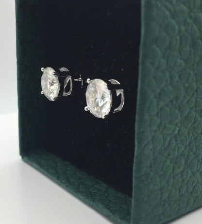 2 Carat Moissanite Stud Earrings (Pushback, 4 prong)