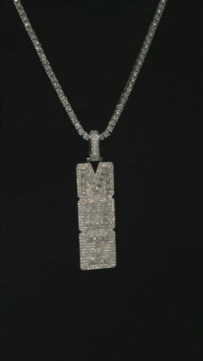 Custom “Round+Baguette” Moissanite Letter Pendants