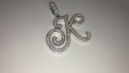 Moissanite Letter Pendant - Cursive