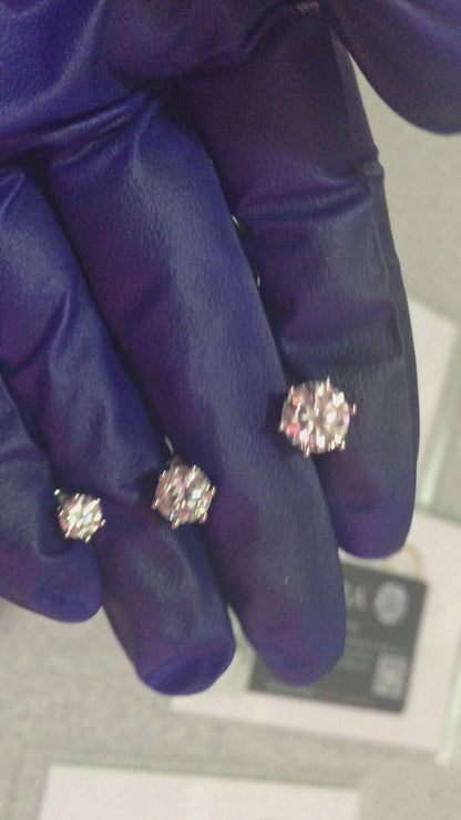 Moissanite Studs: 0.5 - 2 Cts. (Pushback, 6 Prong)