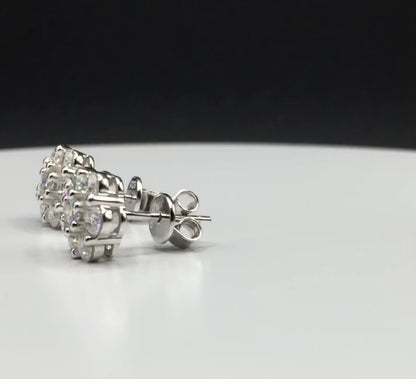 Honeycomb Cluster Moissanite Stud Earrings - 9mm *World Series Edition*