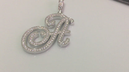 Moissanite Letter Pendant - Cursive