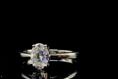 Oval Cut Solitaire 1ct Moissanite Ring