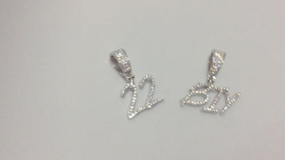 Custom Moissanite Letter/Number Pendant - Small BRUSH FONT