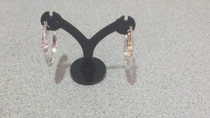 Large Diamond Cut Hoop Earrings
