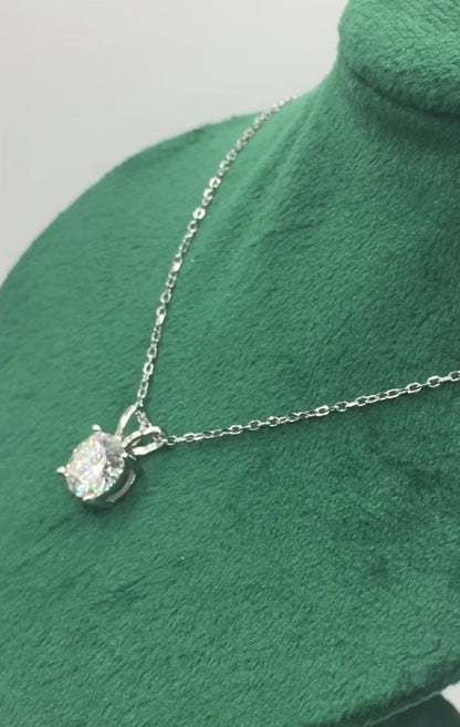 2ct Moissanite Round Brilliant Cut Pendant/Necklace (Necklace+Pendant only)