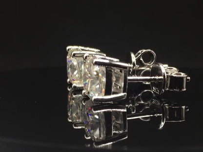 Cushion Cut Moissanite Stud Earrings (1 Carat)