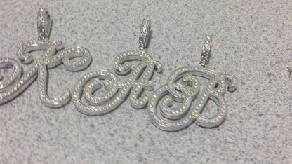 Moissanite Letter Pendant - Cursive